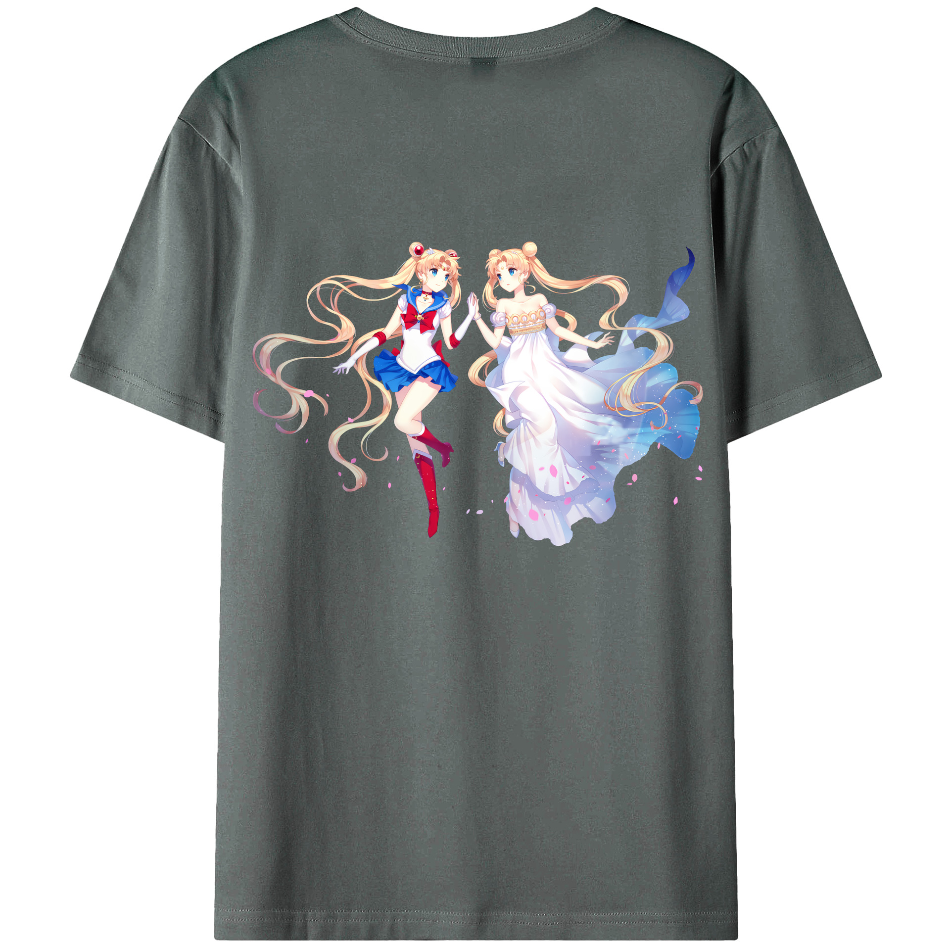 （画像用） 美少女戦士セーラームーン 月野 うさぎ つきの うさぎ Sailor Moon Tsukino Usagi 綿100％ メンズ半袖Tシャツ（バックプリント） 通気性